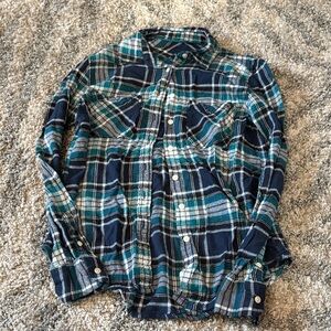 Men's Blue Plaid Shirt